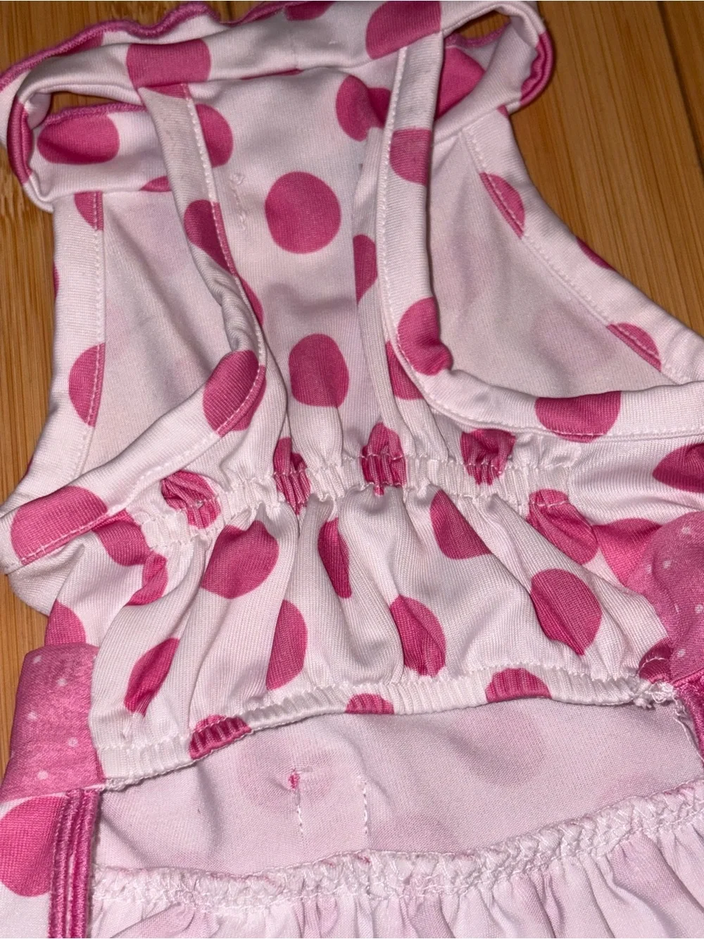 Pink Polka Dot Ruffle Dog Dress with Bow